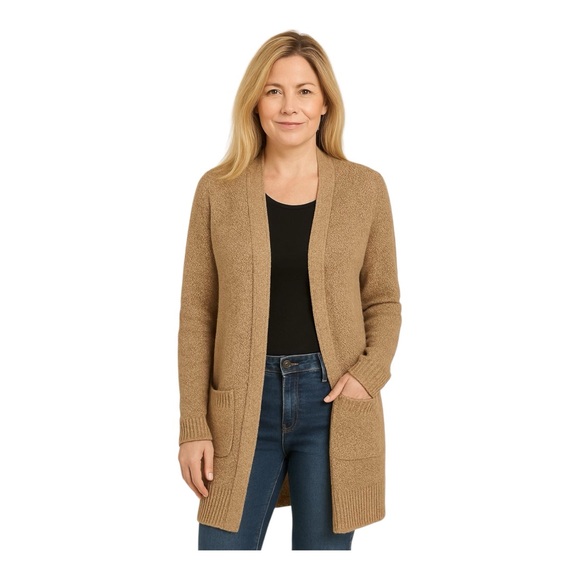 Love Ellie Womens Double Pocket Cardigan~Size XL~Tan Rust Woven Sweater ~ L5 12 - Picture 1 of 10